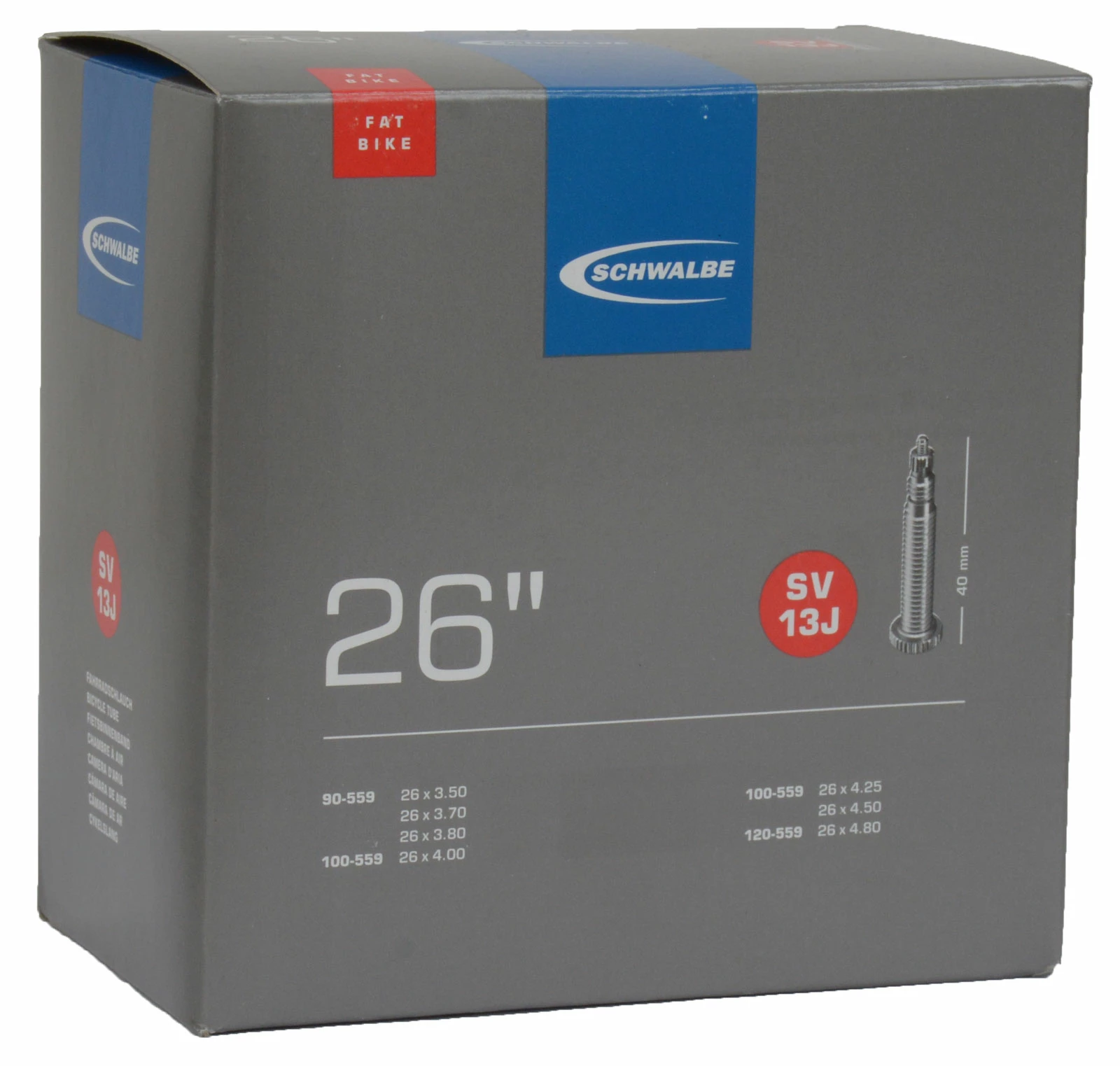 Schwalbe Chambre à Air SV 13J Pour Fatbike 26 1 Schwalbe Chambre à Air SV 13J Pour Fatbike 26