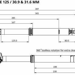 BikeYoke Tige De Selle Divine 31,6 Vario 10 BikeYoke Tige De Selle Divine 31,6 Vario -Pièces vélo trekking Soldes BikeYoke Dimensions Divine125