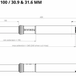BikeYoke Tige De Selle Divine SL 30,9 Vario 9 BikeYoke Tige De Selle Divine SL 30,9 Vario -Pièces vélo trekking Soldes BikeYoke Dimensions Divine SL 100 minOVgpMoluKW1wA