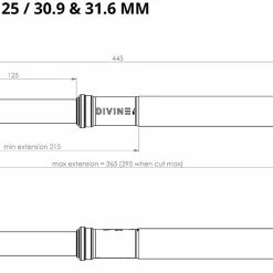 BikeYoke Tige De Selle Divine SL 31,6 Vario 10 BikeYoke Tige De Selle Divine SL 31,6 Vario -Pièces vélo trekking Soldes BikeYoke Dimensions Divine SL 125 min