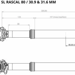 BikeYoke Tige De Selle Divine SL Rascal 80mm Vario -Pièces vélo trekking Soldes BikeYoke Ma C3 9Fe Divine SL 20Rascal