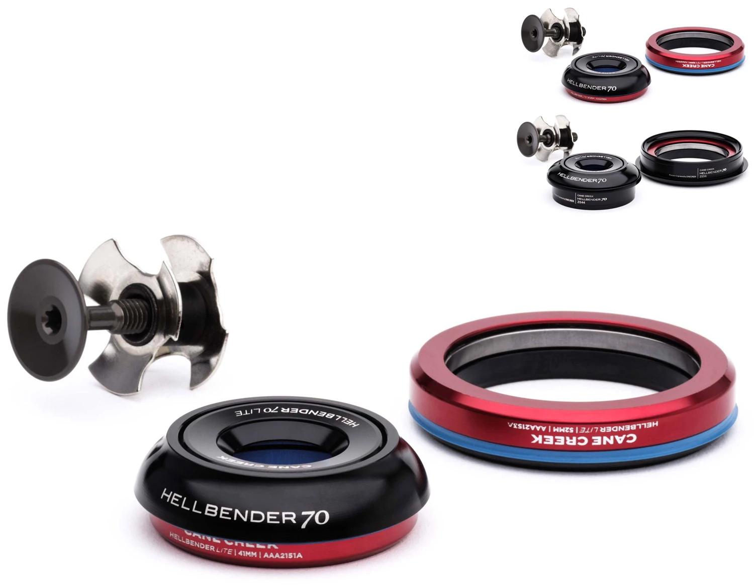 Cane Creek Jeu De Direction Hellbender 70 Lite Tapered 1 1/8"-1.5" 1 Cane Creek Jeu De Direction Hellbender 70 Lite Tapered 1 1/8"-1.5"