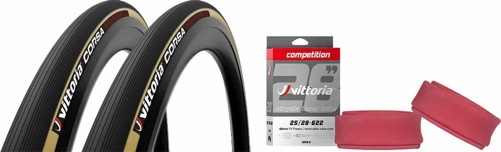Vittoria Corsa G2.0 28-622 Jeu De 2 + Competition Latex 25/28 1 Vittoria Corsa G2.0 28-622 Jeu De 2 + Competition Latex 25/28