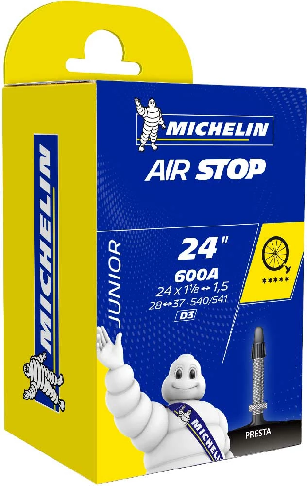 Michelin Chambre à Air D3 Airstop 24" Junior 1 Michelin Chambre à Air D3 Airstop 24" Junior