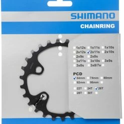 Shimano DEORE FC-M5100-2/M5100-B2 2x11 Vitesses Plateau -Pièces vélo trekking Soldes Shimano DEORE FC M5100 2 M5100 B2 26T Kettenblatt Y0LB26000 a