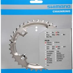 Shimano DEORE Plateau Pour FC-M532 -Pièces vélo trekking Soldes Shimano DEORE Kettenblatt fur FC M532 36T Y1J898080