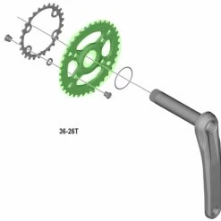 Shimano SLX FC-M7100 Plateau 2x12 Vitesses -Pièces vélo trekking Soldes Shimano SLX FC M7100 2x12 fach Kettenblatt Y0JB98010 c