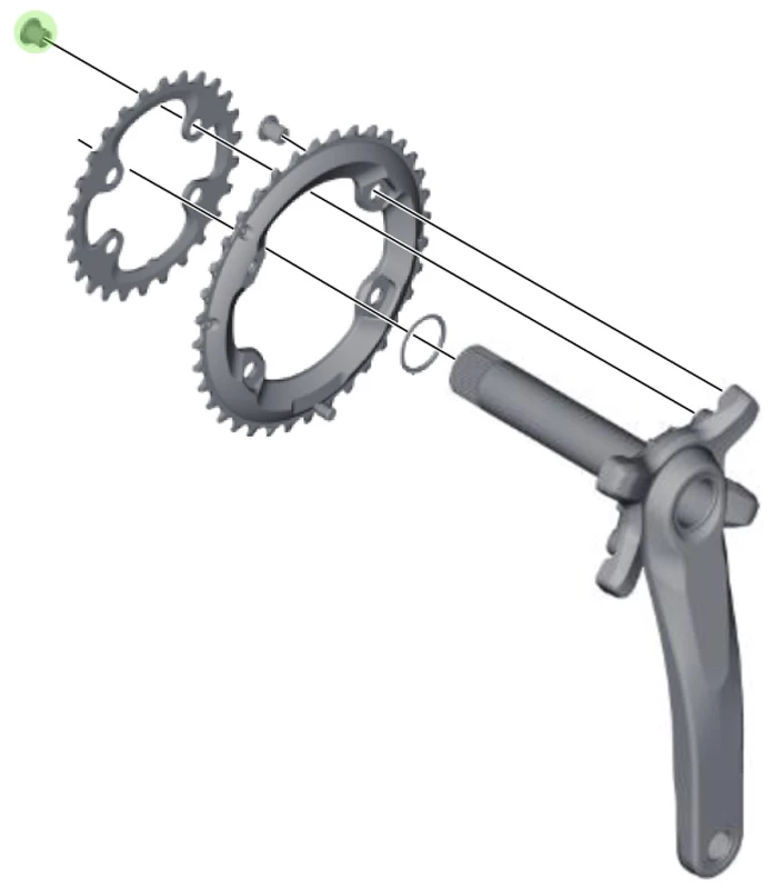 Shimano XT/SLX Vis De Plateau Intérieur 3 Shimano XT/SLX Vis De Plateau Intérieur – Image 3