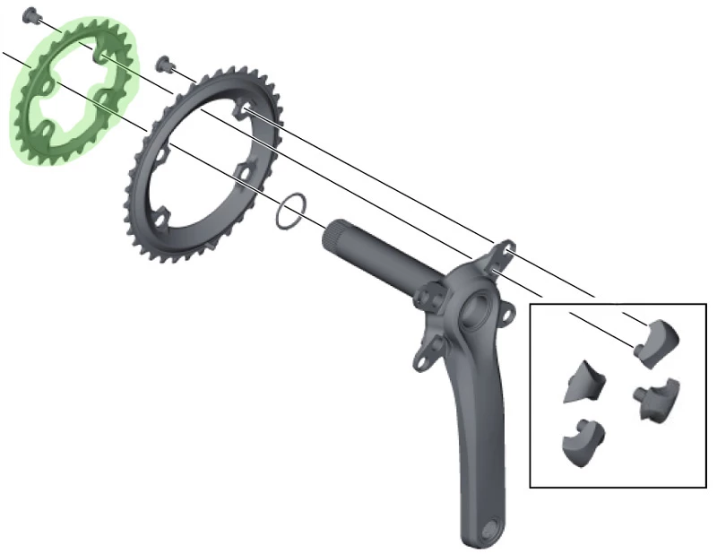 Shimano XTR Plateau 2 Vitesses Pour FC-M9000/9020 26 Dents (AT) 2 Shimano XTR Plateau 2 Vitesses Pour FC-M9000/9020 26 Dents (AT) – Image 2