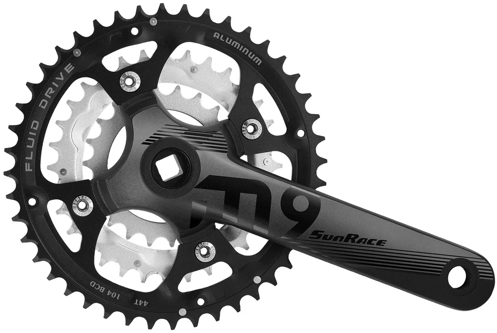 SUNRACE M9 9 Plateaux Manivelle Carrée 44/32/22 175mm 1 SUNRACE M9 9 Plateaux Manivelle Carrée 44/32/22 175mm