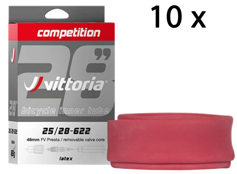 Vittoria Latex De Compétition 25/28-622 Tube 48mm (10 Pièces) 1 Vittoria Latex De Compétition 25/28-622 Tube 48mm (10 Pièces)