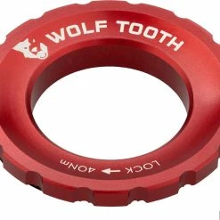 Wolf Tooth Components Centerlock Lockring -Pièces vélo trekking Soldes Wolf Tooth Centerlock Rotor Lockring Red 2