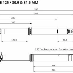 BikeYoke Tige De Selle Revive 2.0 30,9 Vario -Pièces vélo trekking Soldes bikeyoke masse revive125